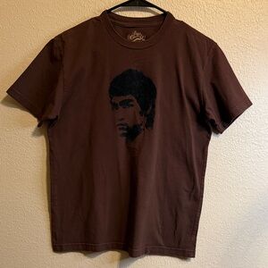 Bruce Lee Brown Graphic T-Shirt SZ M